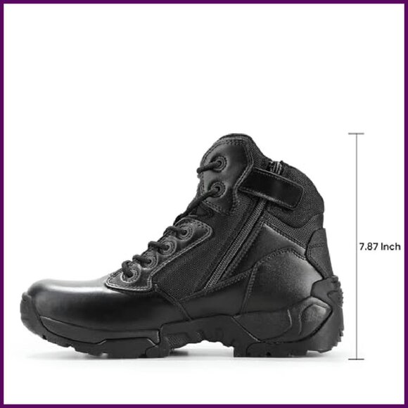 Men\'s Leather Military Tactical Boots Side Zip Steel Toe Work Hiking main image 7